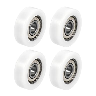 uxcell 608ZZ Ball Bearing Guide Pulley Roller Round Wheel 8x30x10mm Double Metal Shielded (GCr15) Chrome Steel Bearings 4pcs