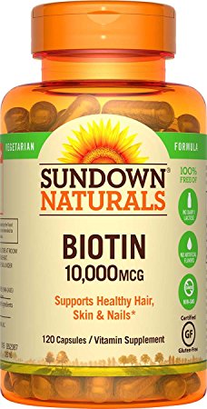 Sundown Naturals Vegetarian Biotin 10000 mcg, 120 Capsules