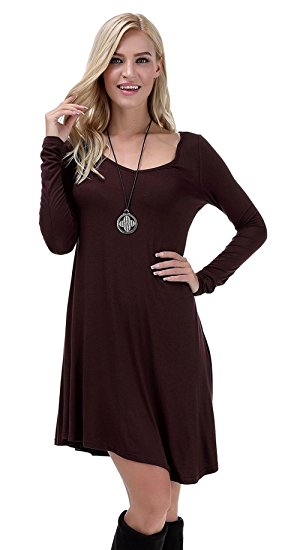 VIISHOW Women's Long Sleeve Casual Loose T-Shirt Dress