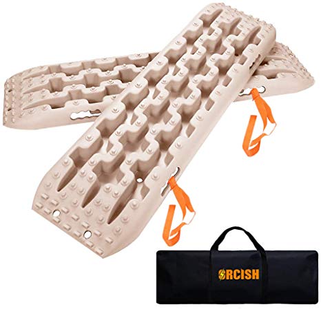 ORCISH Recovery Traction Boards Tracks Tire Ladder for Sand Snow Mud 4WD (Set of 2) Desert