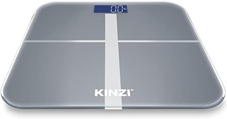 Kinzi Precision Digital Bathroom Scale w/ Extra Large Lighted Display, 400 lb. Capacity and "Step-On" Technology