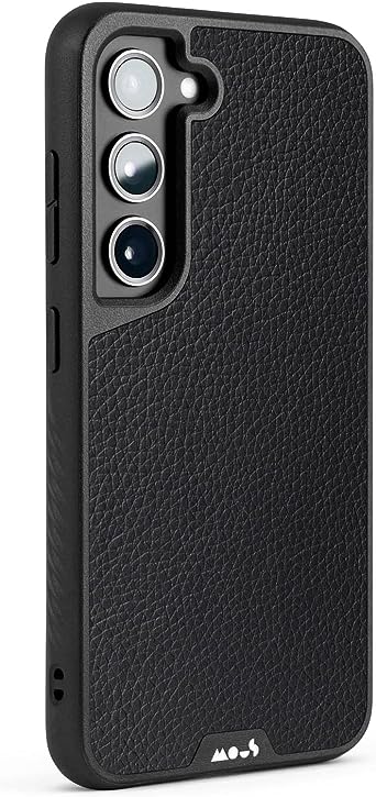 Mous - Case for Samsung Galaxy S23 Plus MagSafe Compatible - Limitless 5.0 - Black Leather - Superior Drop Protection