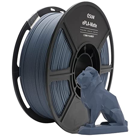 eSUN Matte PLA Filament 1.75mm, Low Density Matte 3D Printer PLA Filament, 1KG Spool 3D Printing Filament for 3D Printers, Dark Grey