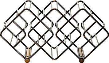 Gourmet Basics by Mikasa 5176737 12-Bottle Metal Stackable Wine Storage Rack, Antique Black