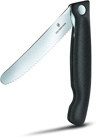 Victorinox Swiss Classic Classic Foldable Paring Knife, Wavy Edge Black 4.3 in