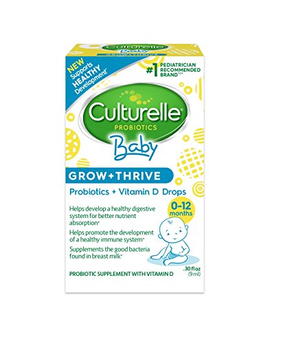 Culturelle Baby Probiotic   Vitamin D Grow & Thrive Drops, 0.30 oz, Infant Probiotics Supplement, Supports Health Development