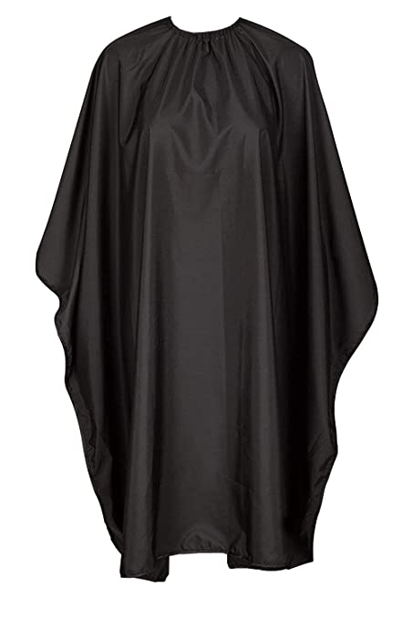 SUNNY GUARD Professional Barber Cape, For Hair Cutting,Unisex Black Nylon Waterproof Salon Gown Adjustable-Comes with a sponge