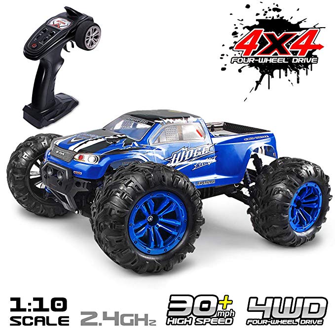 KIDCHEER Hobby RC Cars S920 High Speed 46km/h Off Road Remote Control Vehicles Waterproof Large Size 1:10 RC Trucks 2.4Ghz 4WD Monster for Adults and Kids Gifts for Boys - Blue