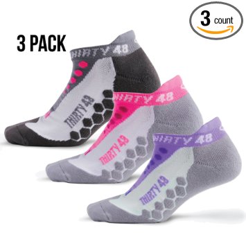 Running Socks for Men and Women by Thirty 48 - Features CoolMax Fabric That Keeps Feet Cool & Dry - 1 Pair, 3 Pair, or 6 Pair