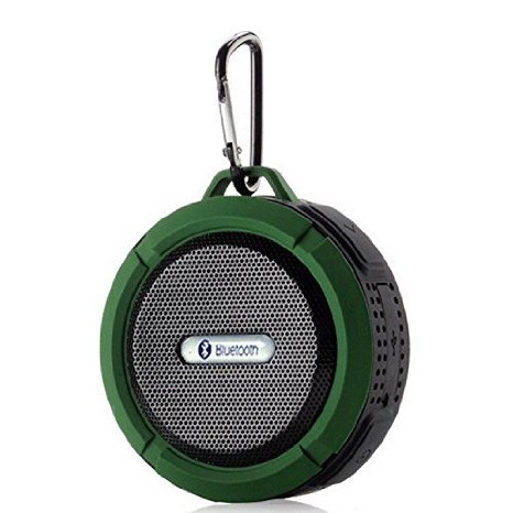 HULKER 002 Waterproof Bluetooth 3.0 Speaker Outdoor & Shower Speaker with 5W ,Suction Cup ,Build in Mic ,Hands-Free Speakerphone (Amy-green)