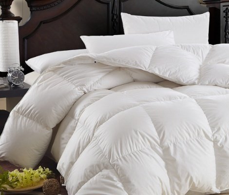 Luxurious White Goose Down Comforter Duvet Quilt for Spring Winter All Season, 100% Organic Cotton Cover,Full/Queen Size