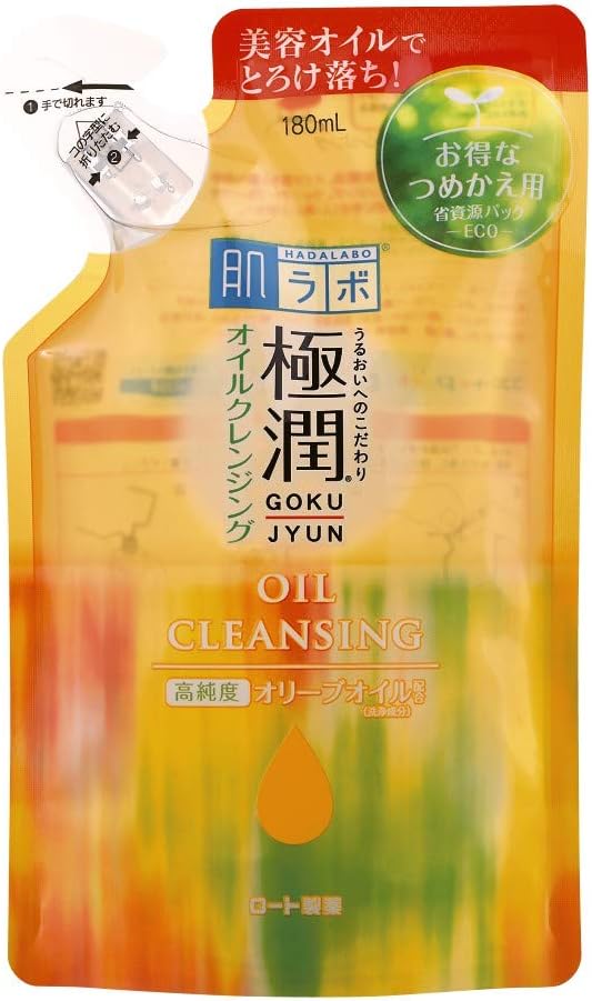 ROHTO Hada Labo Gokujyun Hyaluronic & High Purity Olive Oil Cleansing Refill 180ml