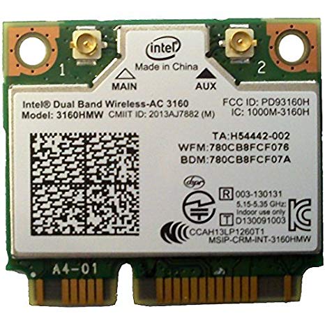 Intel 3160.HMWWB.R Dual Band Wireless-AC 3160 - Network adapter - PCI Express Half Mini Card - 802.11b 802.11a 802.11g 802.11n 802.11ac Bluetooth 4.0 LE - (Enterprise Computing &gt; Wireless Adapters)