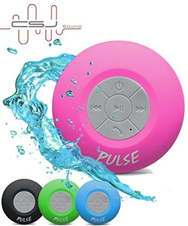 Pulse Bluetooth 4.0 NOT 3.0 Wireless Waterproof Speaker - Music in the Shower Never Sounded so Good! Lifetime Guarantee