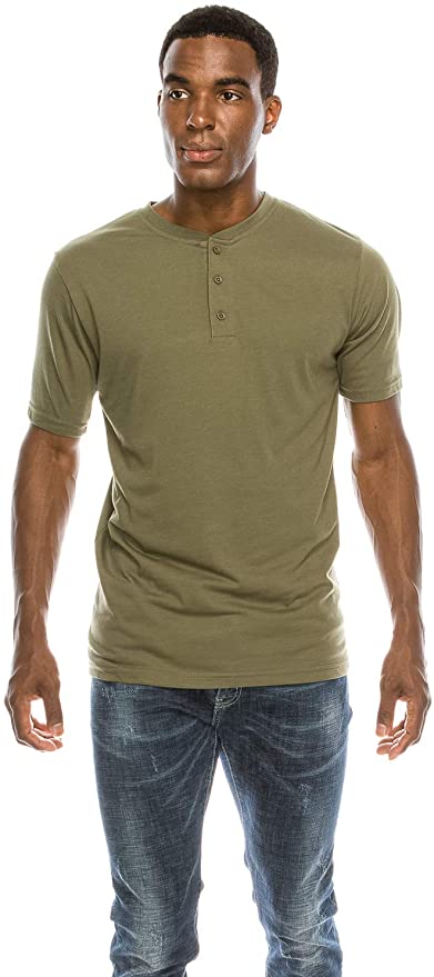 ZinoVizo Men's Regular Fit Casual Solid Short Sleeve Henley Shirt