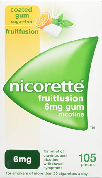 Nicorette Fruit Fusion Chewing Gum, 6 mg, 105 Pieces (Stop Smoking Aid)