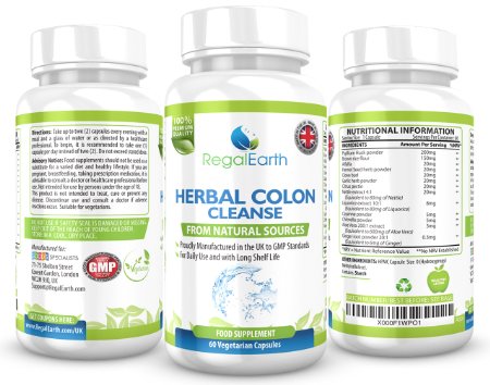 Colon Cleanse Herbal Detox Weight Loss Clean 9 Ingredients Detox Capsules - Diet Powder Pills with Aloe Vera For Men and Women - Perfect Blend For Cleansing and Detoxifying Great To Flush Toxins Impurities and Waste - Money Back Guarantee - 60 Vegetarian Capsules - MADE in The UK