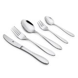 Royal 20-Piece Flatware Set 1810 Stainless Steel Mirror Polished Luxury Design Restaurant and Hotel Quality Cutlery Service for 4