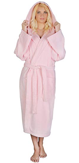 Arus Women's Classic Hooded Bathrobe Turkish Cotton Terry Cloth Robe