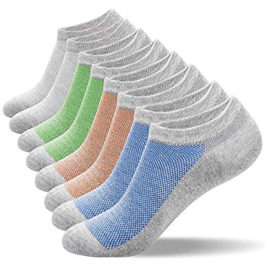 8 Pairs Ankle Socks, Cotton Mens Socks Ladies Socks (Size 3-15) Trainer Running Socks Breathable Low Cut/No Show Socks by Anqier