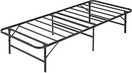 VECELO 14 Inch Foldable Metal Platform Bed Frame, Tool-Free Assembly/Box Spring Replacement/Quiet Noise Free-Twin, Black