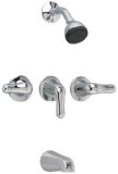 American Standard 3375502002 Colony Soft 3-Handle Bath and Shower Faucet with Metal Lever Handles Polished Chrome