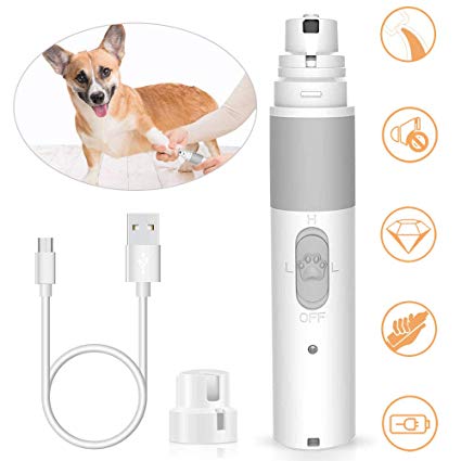 poppy pet Dog Nail Grinder, Electric Dog Nail Trimmer, Rechargeable Dog Nail File Grinder for Small Large Dogs