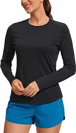 CRZ YOGA Womens UPF 50  Sun Shirts Long Sleeve UV Protection Workout Tops Lightweight Quick Dry Outdoor Hiking Running Shirts