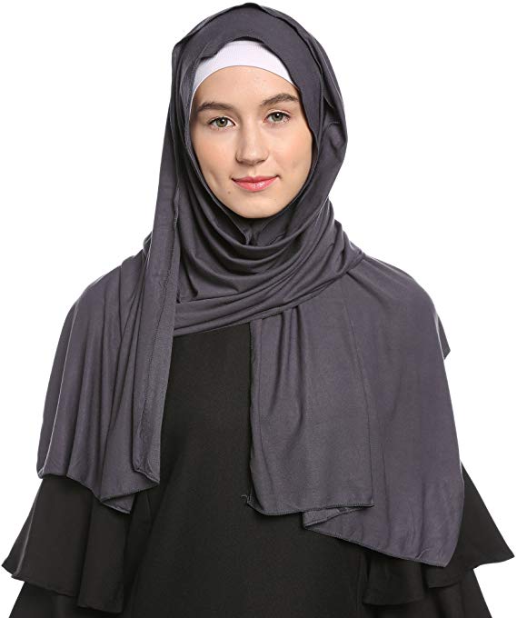 Ababalaya Womens Lightweight Cotton Jersey Hijab Scarves Shawls