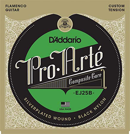 D'Addario EJ25B Pro-Arte Black Nylon Composite Flamenco Guitar Strings