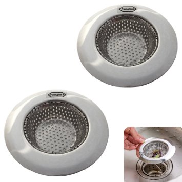 2PCS Stainless-Steel Kitchen Sink Strainer - Large Wide Rim 4.45" Diameter - Perfect for Kitchen Sinks (Large) - Fengbao