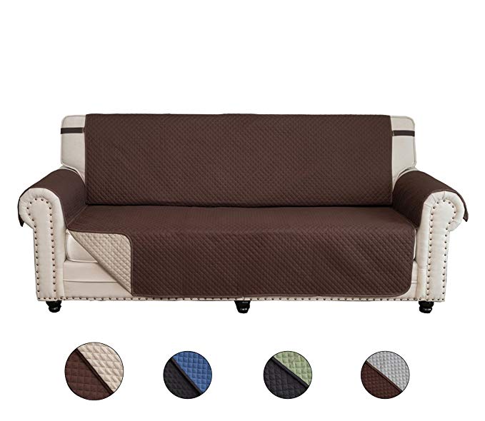 CALA Sofa Oversized Slipcovers, Reversible Couch Slipcover Furniture Protector,Cover Perfect for Pets and Kids,Machine Washable(Chocolate/Beige)