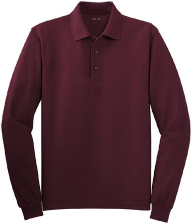 Mens Long Sleeve Polo Shirts in 10 Colors. Regular and Tall Sizes: XS-6XL