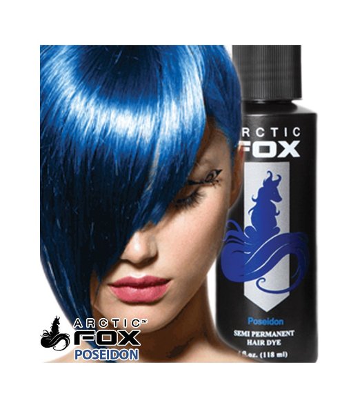 Arctic Fox Semi Permanent Hair Color Dye 4 Ounce (Poseidon)