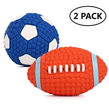 HLovebuy Squeaky Dog Ball Toys Pet Squeak Chew Ball Toys Interactive and Chewing Durable Latex Balls Non-Toxic Latex Clean Teeth for Small Medium Large Dog