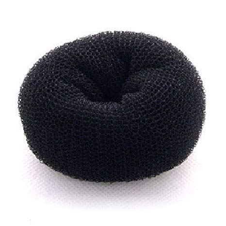 Beaute Galleria Hair Donut Bun Maker Ring Style Mesh Chignon Ballet Sock Bun (Large, Black)