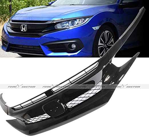 Remix Custom Front Grill for 2016 2017 2018 Honda Civic JDM Eyelids Covers