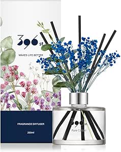 396 st. Preserved Baby's Breath Flower Reed Diffuser, Pure Cotton, 200ml(6.7oz) / Reed Diffuser Sets, Scentsy Home Fragrance, Scented Oils, Home & Bathroom Décor