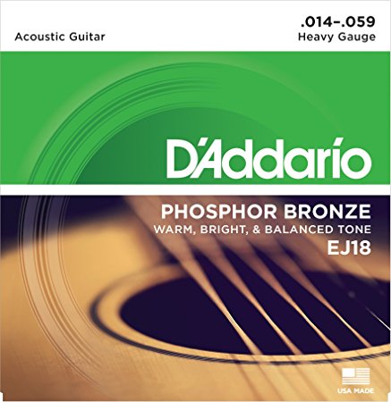 D'Addario EJ18 Phosphor Bronze Acoustic Guitar Strings, Heavy, 14-59