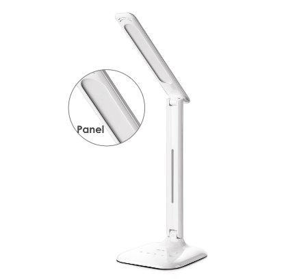 UpgradedSaicoo9W LED Desk Multi-Functional Lamp with Sight-Protective LED Panel3 Lighting Modes ColdNaturalWarm5-Level Adjustable Brightness Multiple Angles and Positions Without USB port