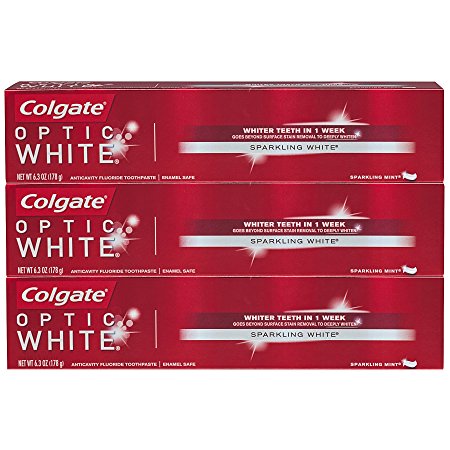 Colgate Optic White Sparkling Mint Toothpaste 6.3oz 3 pack