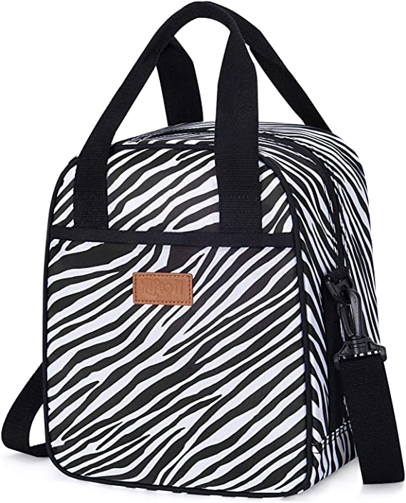 Lifewit Lunch Bag for Women Insulated Lunch Box Soft Tote Bag Lunch ontainer 9L, Zebra Pattern