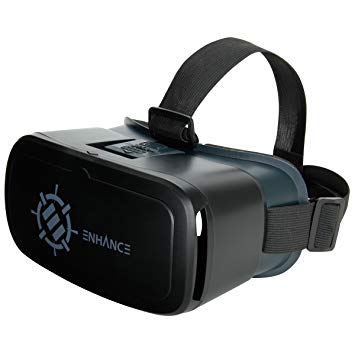 ENHANCE 3D VR Headset with Comfortable Nose-Padding & Adjustable Head Strap – Works with Apps Google Cardboard, Titans of Space, War of Words & More