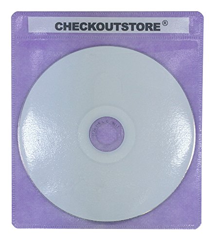CheckOutStore (100) PREMIUM CD Double-sided Storage Plastic Sleeve (Purple)