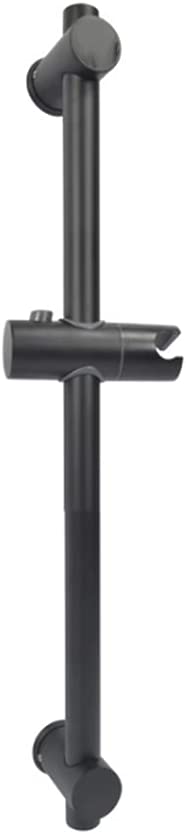 Drenky Black Shower Riser Rail 304 Stainless Steel Brushed Slider Bar with Height and Angle Adjustable Fixing Brackets 660mm Total Height for Bath & Shower Systems