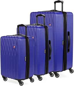 SwissGear 8018 Hardside Expandable Luggage with Spinner Wheels, Blue Violet, 3-Piece Set (20/24/27)