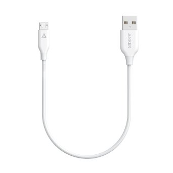 Anker PowerLine Micro USB (1ft) - The World's Fastest, Most Durable Charging Cable, with Kevlar Fiber and 10000  Bend Lifespan for Samsung, Nexus, LG, Motorola, Android Smartphones and More (white)