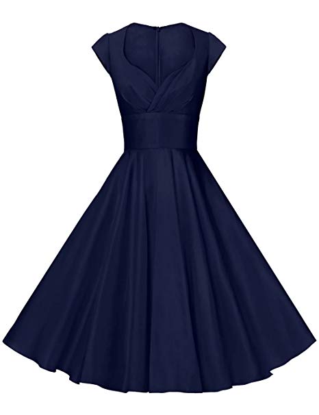 GownTown Womens Dresses Party Dresses 1950s Vintage Dresses Swing Stretchy Dresses