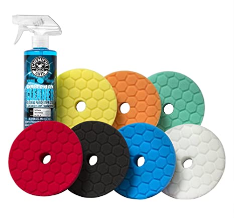 Chemical Guys BUFX700 5.5" Hex-Logic Quantum Best of The Best Buffing and Polishing Pad Kit, 16 fl. oz (8 Items)