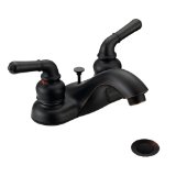 Designers Impressions 652369 Oil Rubbed Bronze Two Handle Lavatory Bathroom Vanity Faucet - Bathroom Sink Faucet with Matching Pop-Up Drain Trim Assembly